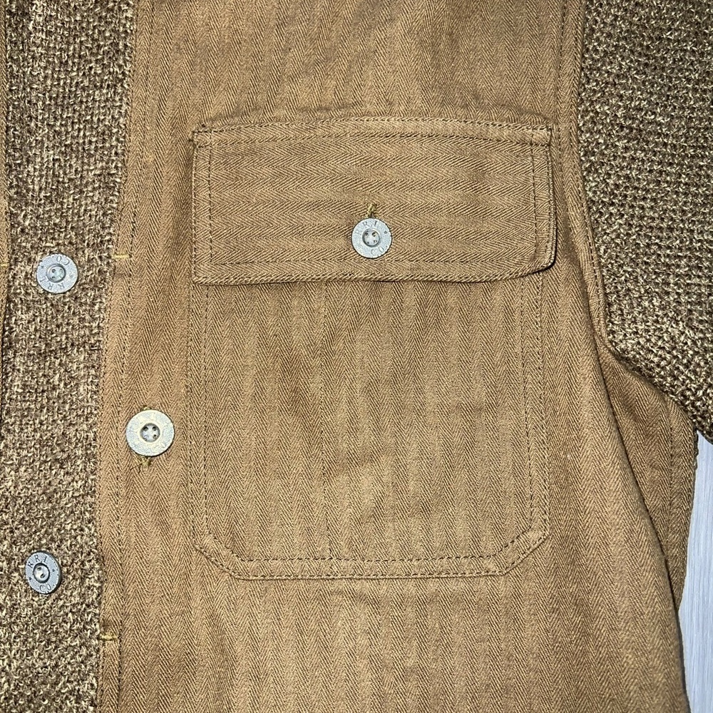 RRL MENS S double Ralph Lauren Wool-Linen Workshirt Sweater - Picture 3 of 7
